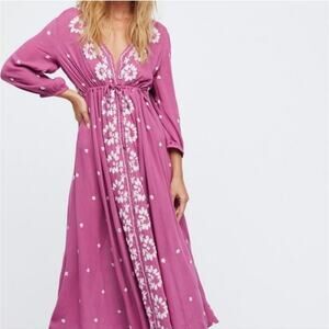 Free People Fable Embroidered Midi Dress